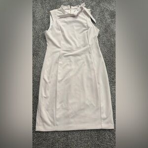 Calvin Klein White Bow Neck Sheath Dress